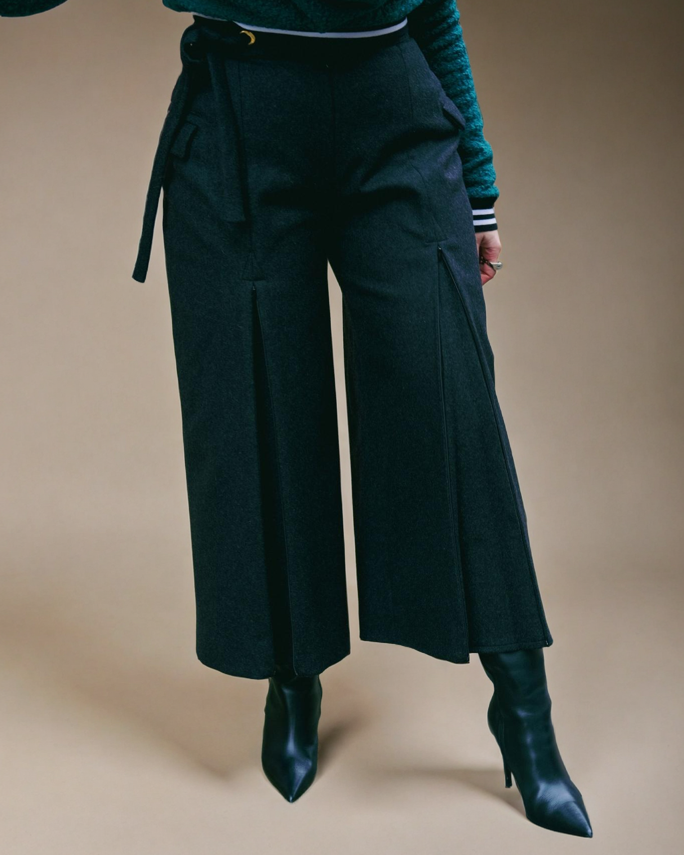 Grey wool culotte