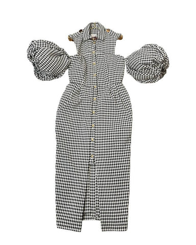 Diana tulip dress herringbone