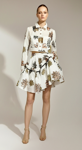 Sheer Floral Skirt Set