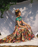 Flower Bomb Maxi Dress Teal