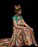 Flower Bomb Maxi Dress Teal