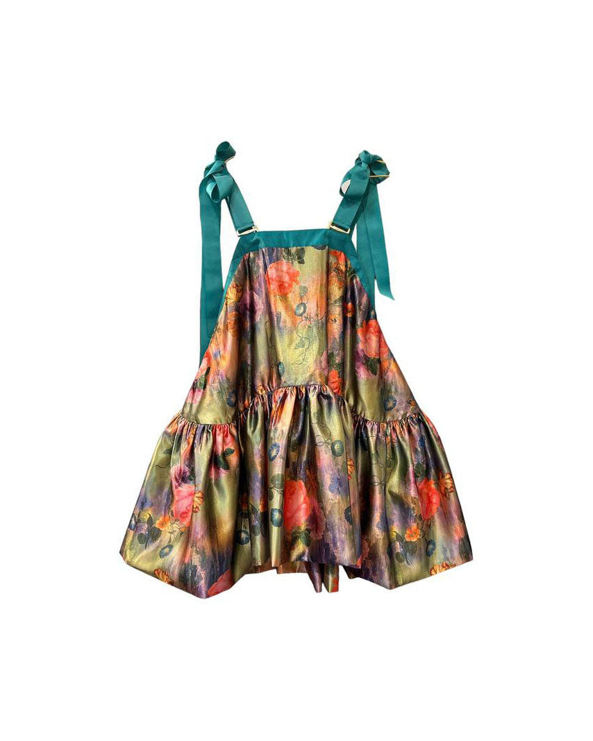 Flower bomb mini dress Teal