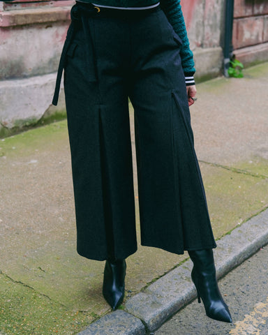 Grey wool culotte