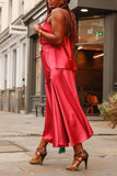Wrap draped skirt