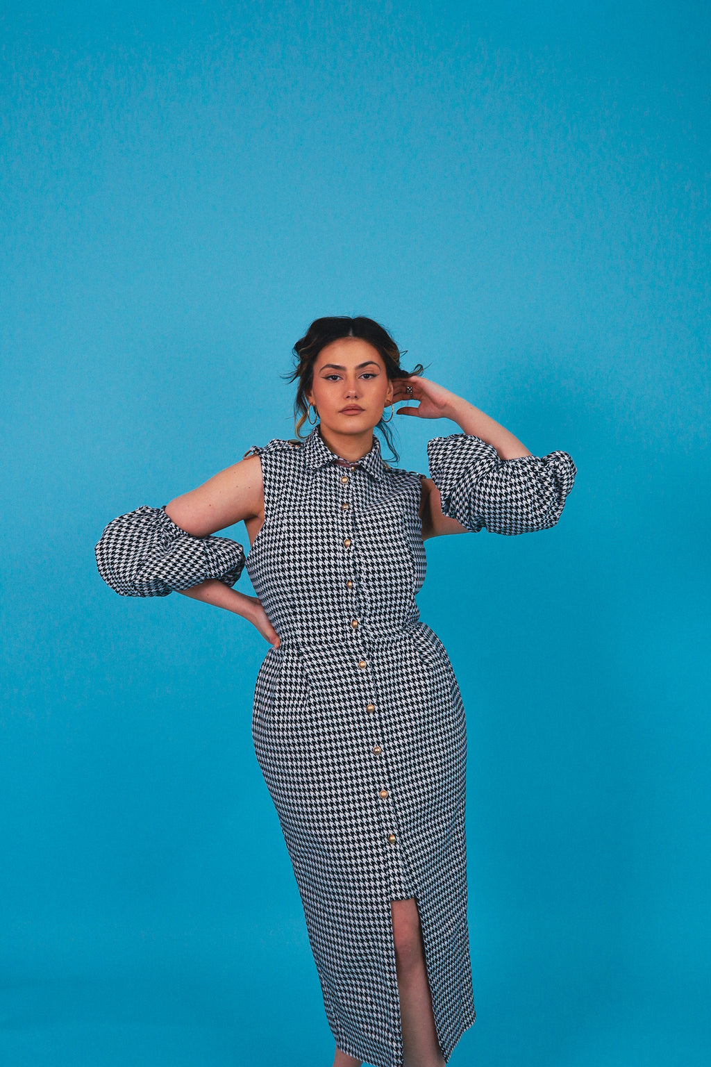 Diana puff sleeve midi
