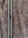 Lurex navy branded trousers