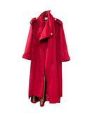 Long Oversized Fur Textured Fushia Pink Coat