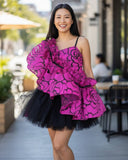 Rose ruffled mini