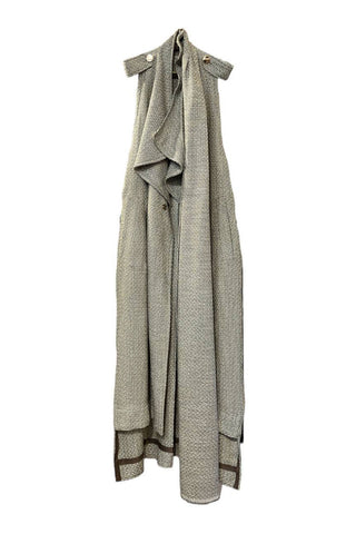 Lightweight Oversized loose weave tweed Sleeveless Coat