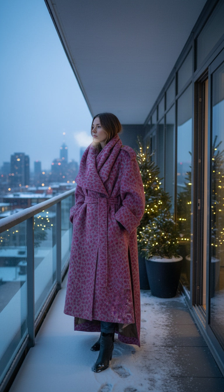 Long Oversized Animal Print Coat