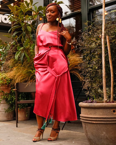Wrap draped skirt