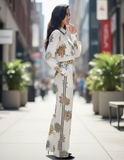 Sheer Floral Trouser Set