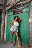 Lace bubble hem skirt
