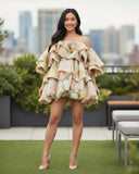 Cloud floral elasticated Silk Set