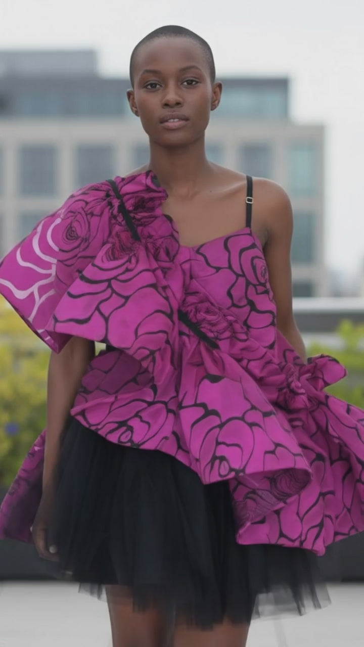 Rose ruffled mini