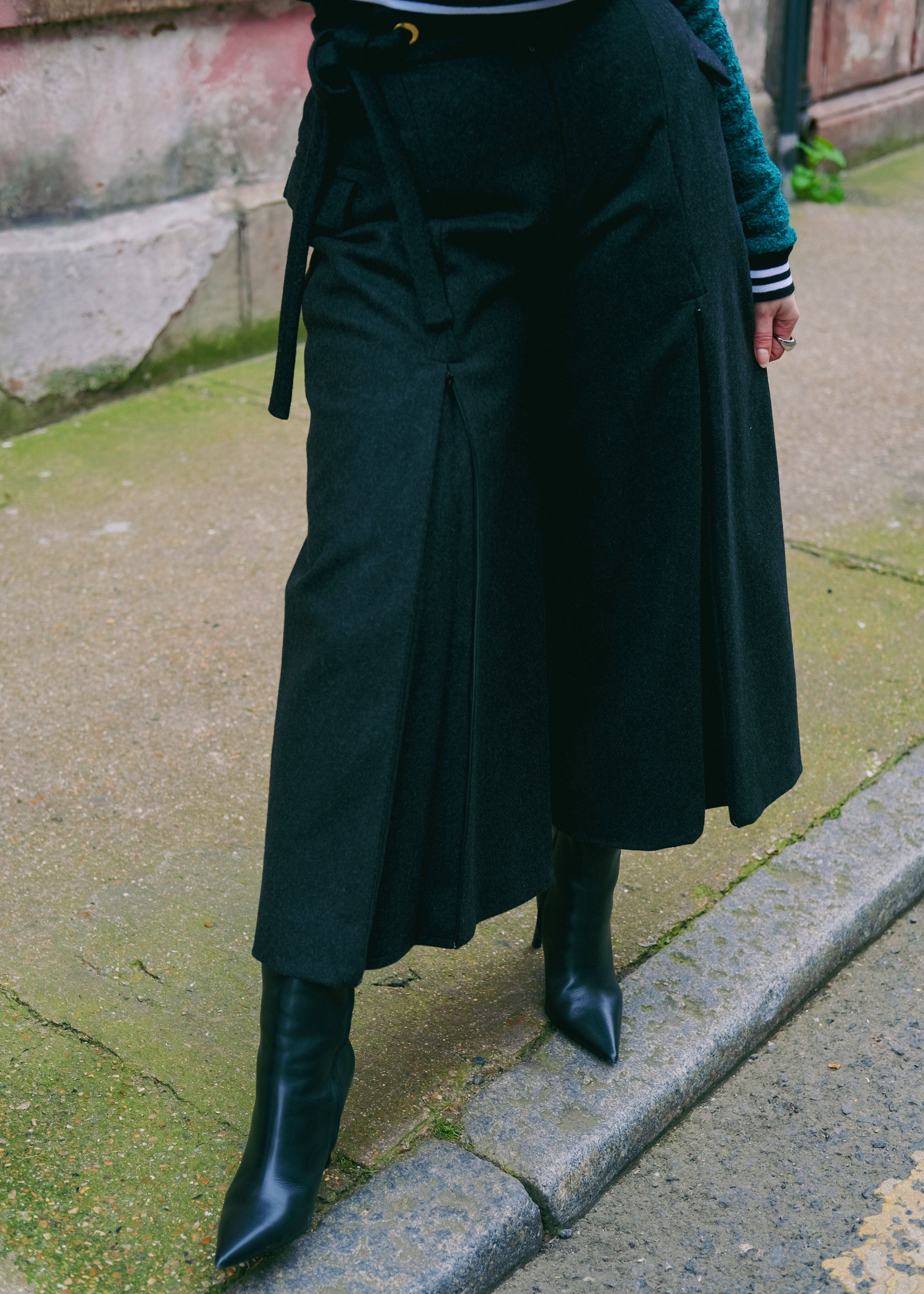 Grey wool culotte