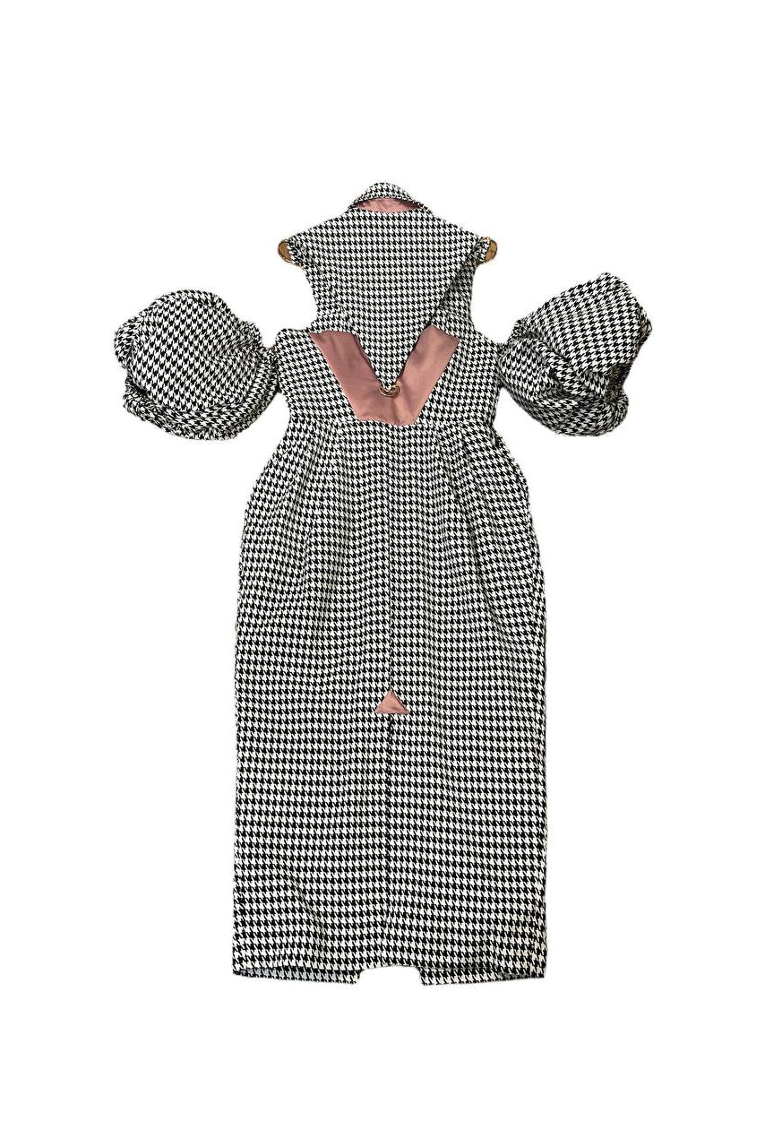 Diana tulip dress herringbone
