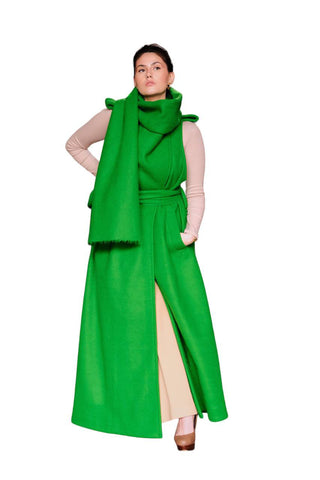 Long Oversized Green Sleeveless Coat