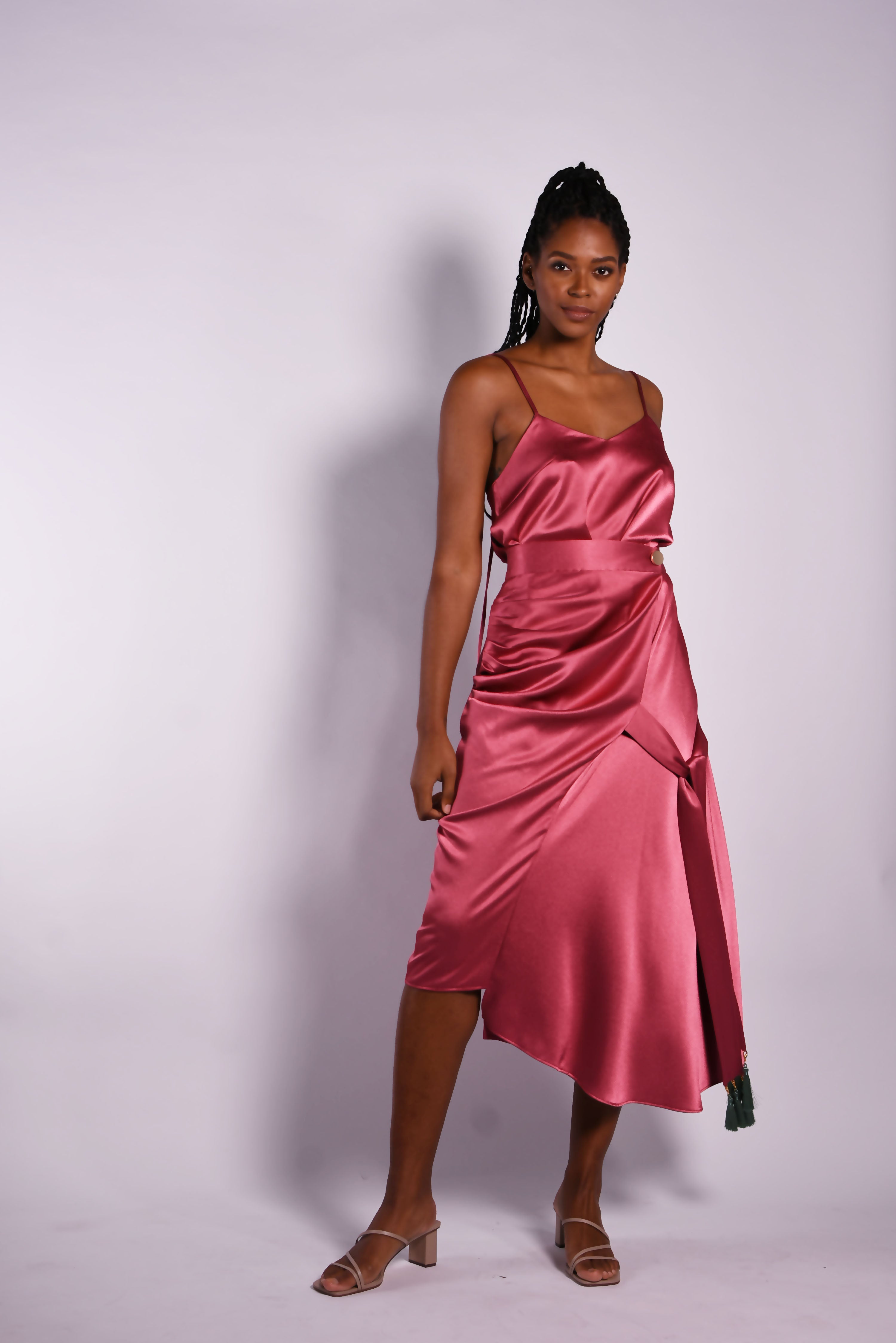 Wrap draped skirt