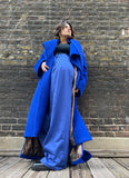 Long Oversized Fur Blue Coat