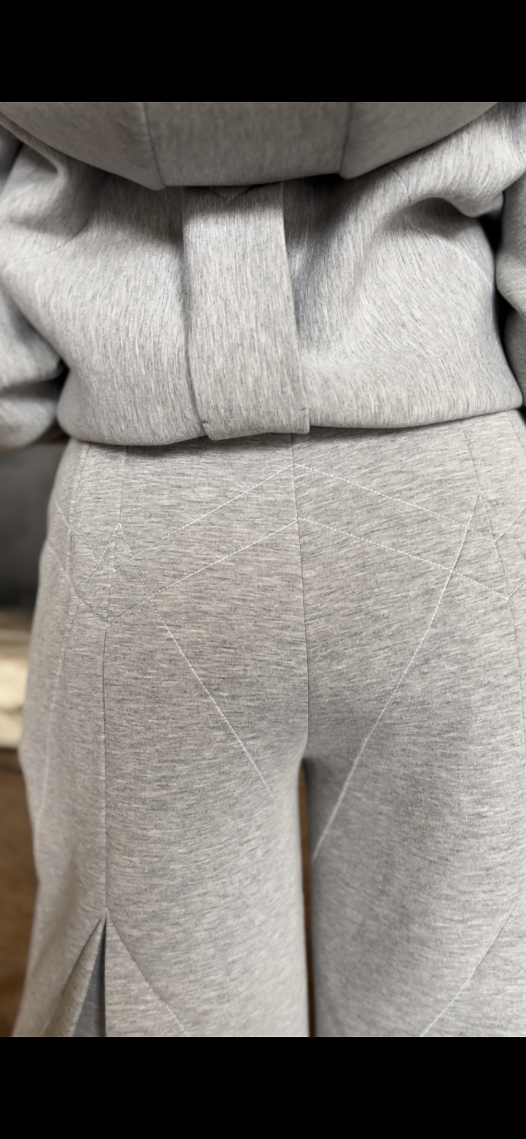 Grey quilted long culottes