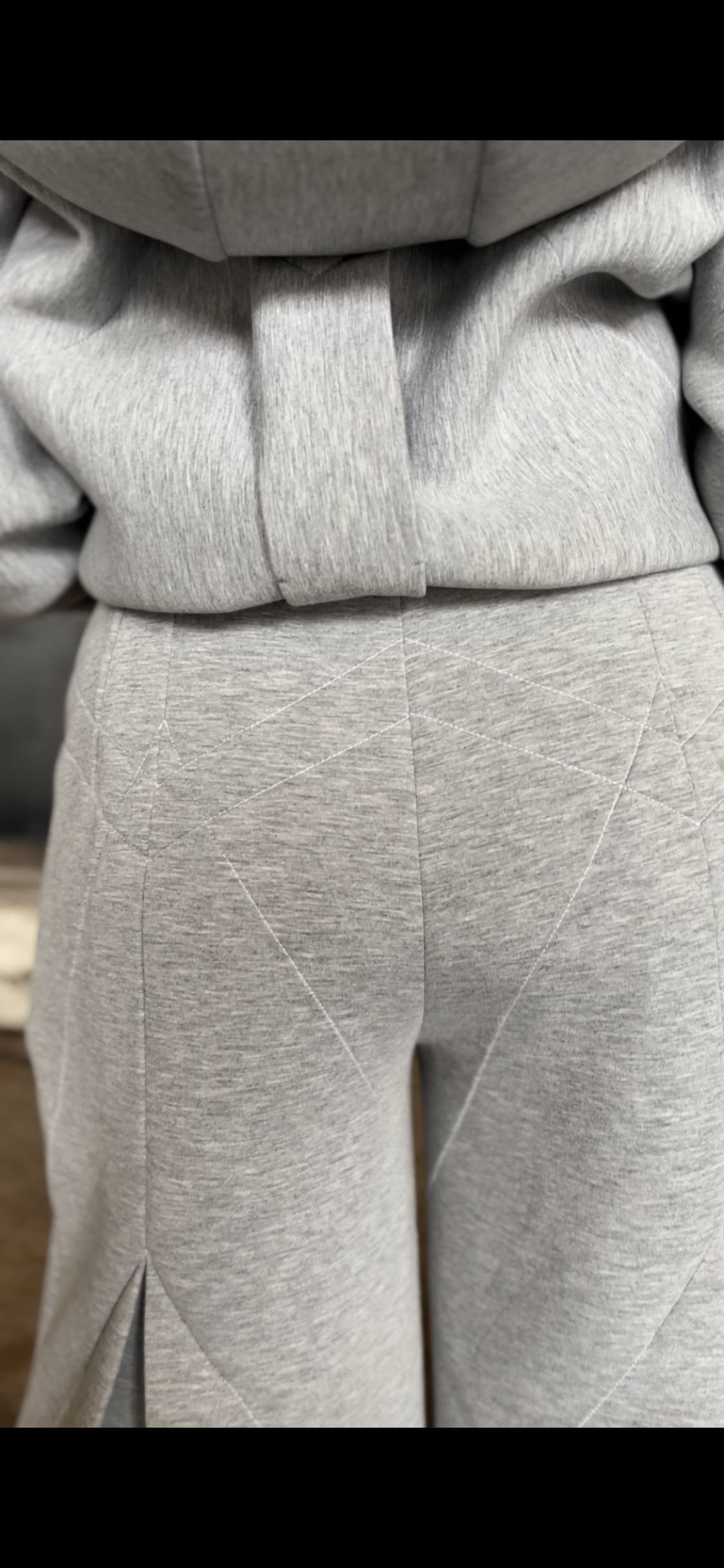 Grey quilted long culottes